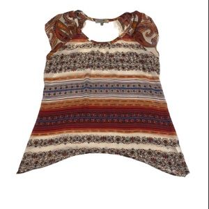 Figueroa & Flower Multi Colored Asymmetrical Blouse Women’s Size L